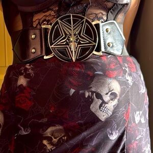 Killstar Pentagram Baphomet Latch Corset Accessory Belt Size M / L